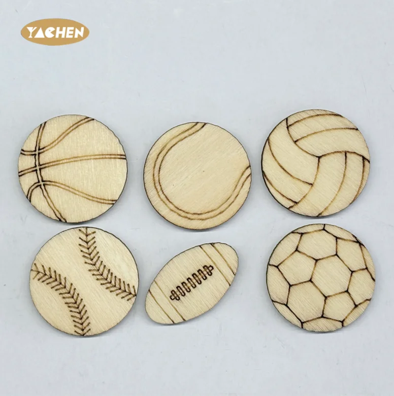 YACHEN New Style Confetti Natural Wood Color Wooden Pieces Party Decoration Wooden Ball Sports Events Confetti