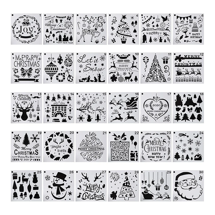 Multifunction Drafting Tools Notebook Christmas Drawing Stencils PET Journal Template Painting Stencil
