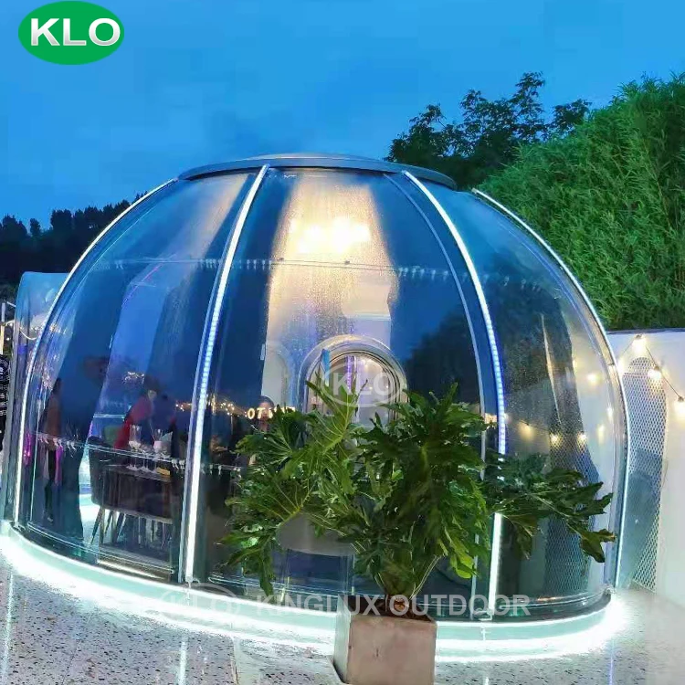 New Design hotel tent 100% Transparent Geodesic Dome house for outside dinning room