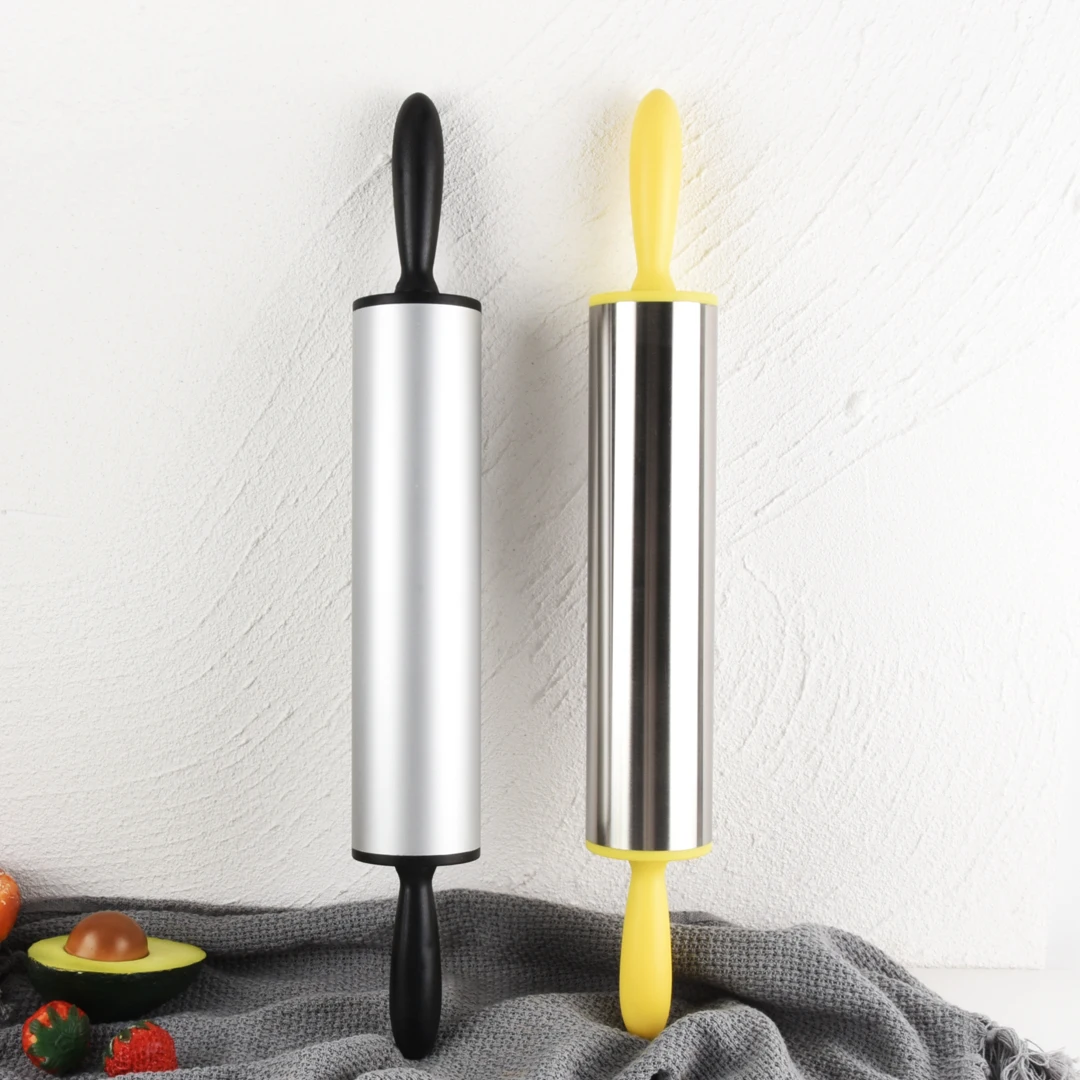 Dough Roller With Plastic Handle 10 Inch Carbon Steel Non-Stick Stainless Steel Pastry Baking Dough Rolling Pin