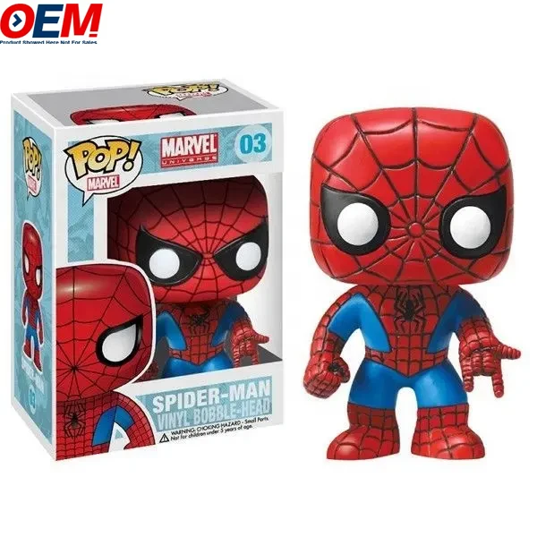 Factory Custom Spiderman kids toys   Super Hero Collection Model Toys Bobble-Head PVC Action Figure ToyChildren Gift