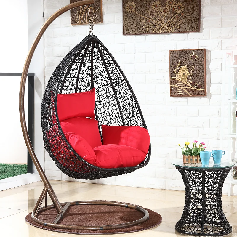 Luxury garden outdoor round pe natural rattan outdoor porch hanging swing bed garden bed day bed rattan swing