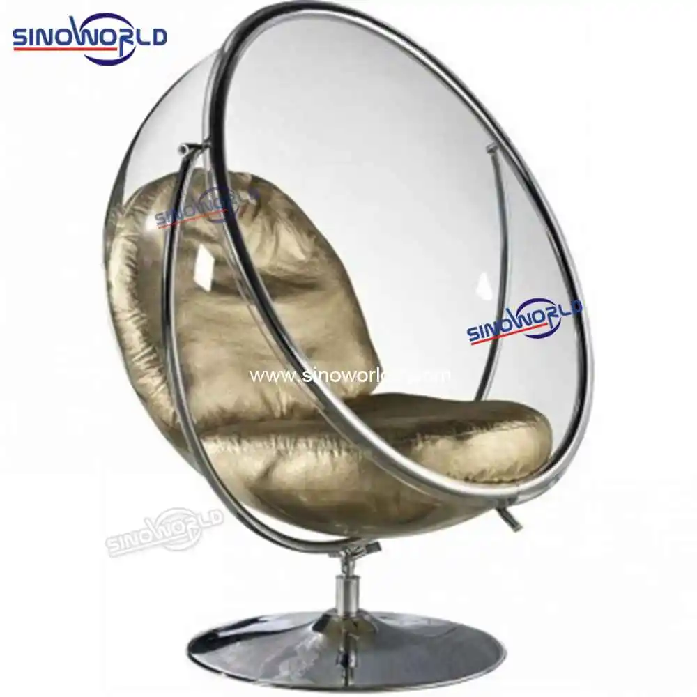 
Golden Cushions Bubble ball chair Hanging swing egg chair home furniture Acrylic Hanging chair with stand 