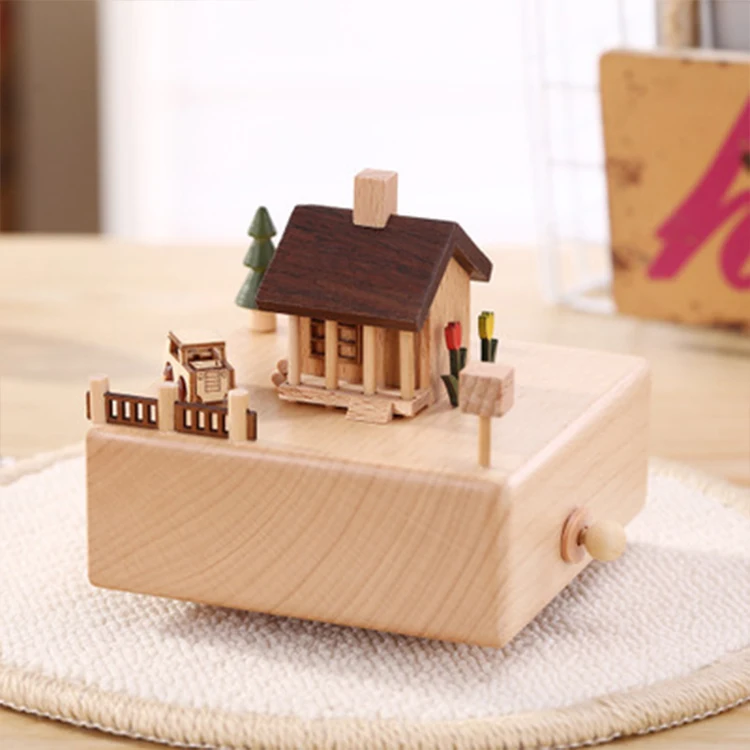 Dependable performance baby music box mechanism wooden windmill music box