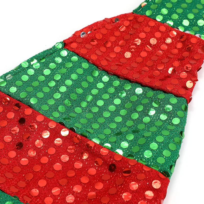 Fashion Christmas Santa Hat Sequin Striped Red/green Christmas Costume Party Accessories