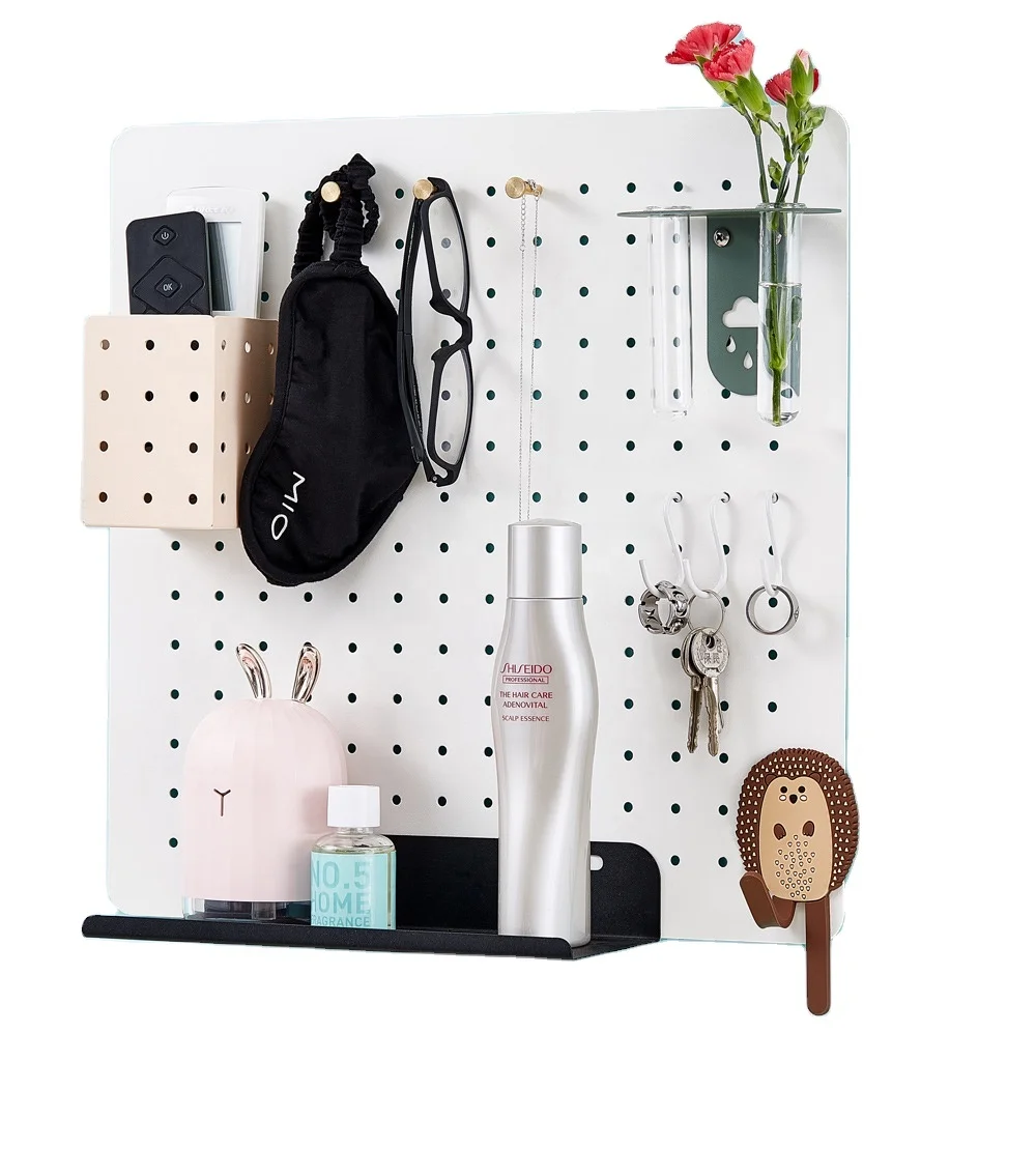 Metal Pegboard Organizer Standing Desk Clamp-On Workstation Accessories Privacy Panel Holder Rack Office Gaming Table Storage