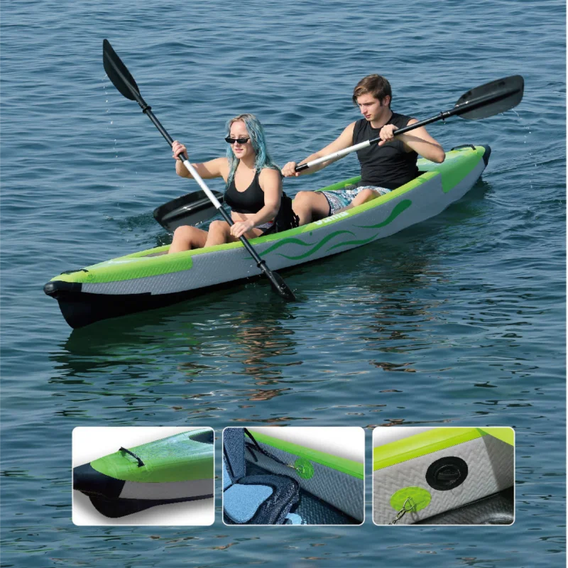 New design OEM 14 Cheep peddle inflatable kayak kayaks and canoes rowing pvc boats for fishing With Repair Kit