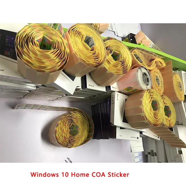 Wholesale Windows 10  Professinal /Windows 10 Pro COA Sticker 6 Months guaranteed DHL Free Shipping Yellow Color(1 set= 10 pcs)