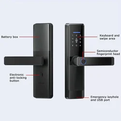 New Design Generation Intelligent Security Password Lock TT Lock Support IC CARD Multiple Ways Door Lock