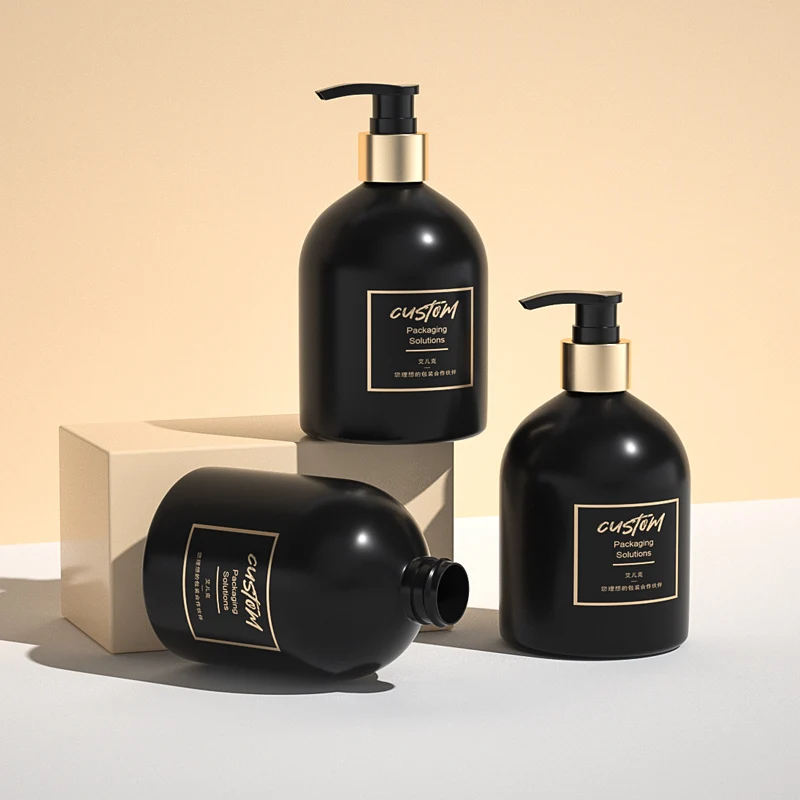 Custom Luxury Skin Care Packaging Plastic Pump Bottle Empty 500ml Shampoo Pump Bottle