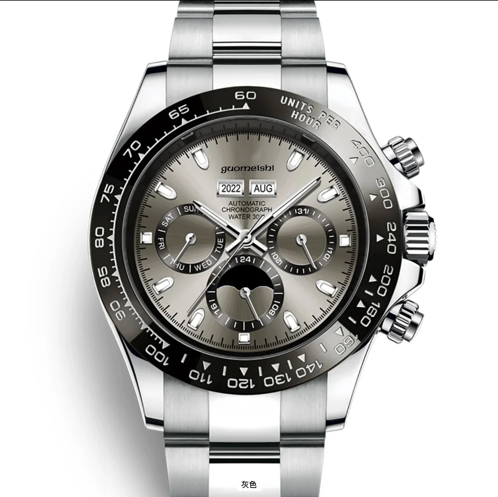 GMS New Design Custom Logo Wholesale Brand  mulifunction watches man wrist Bands Luxury Luminous Automatic Mechanical Watches