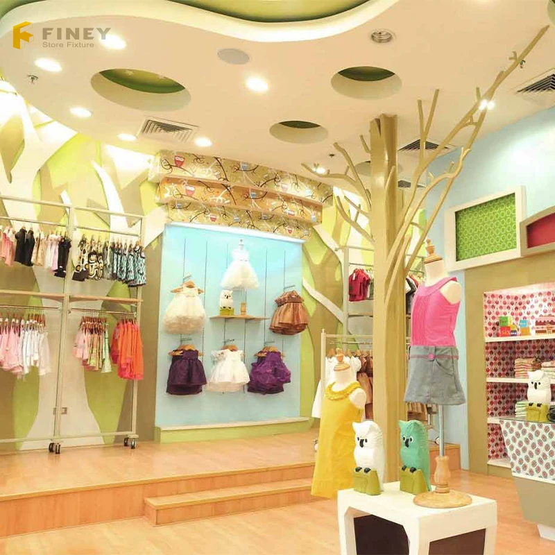 Customized Design Modern Baby Clothing Shop Display Furniture Baby Clothes Store Interior Decoration