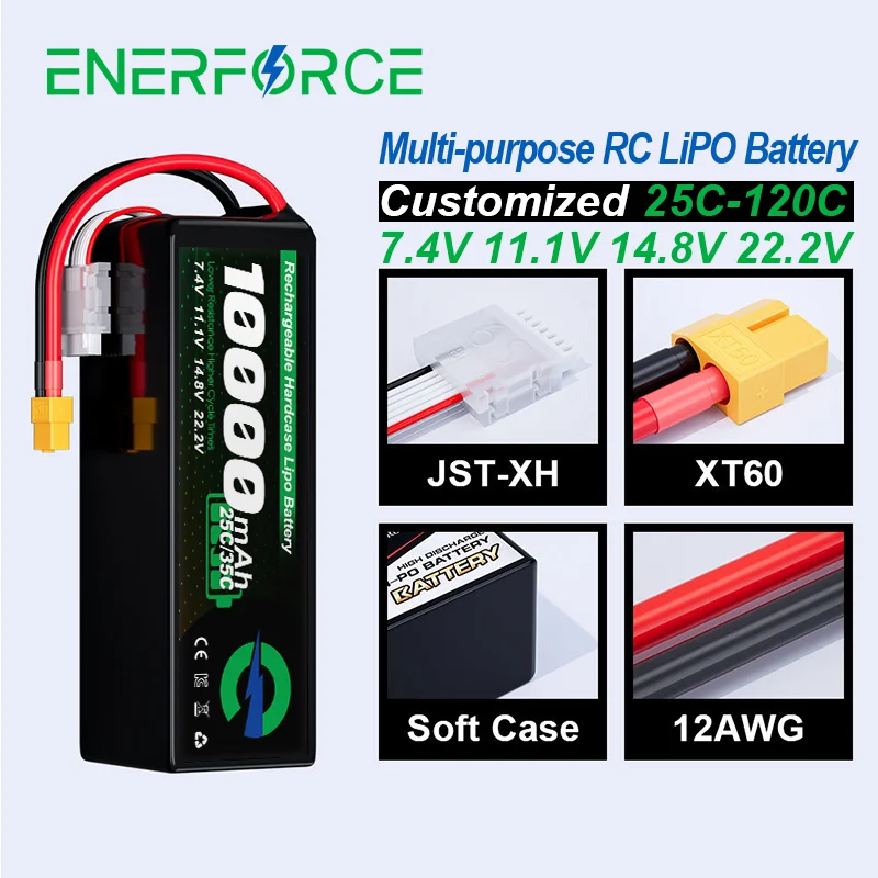 Enerforce 22 2 В RC Lipo батарея с низкой температурой разряда 6S 25C 10000 мАч Дрон для сельского хозяйства FPV