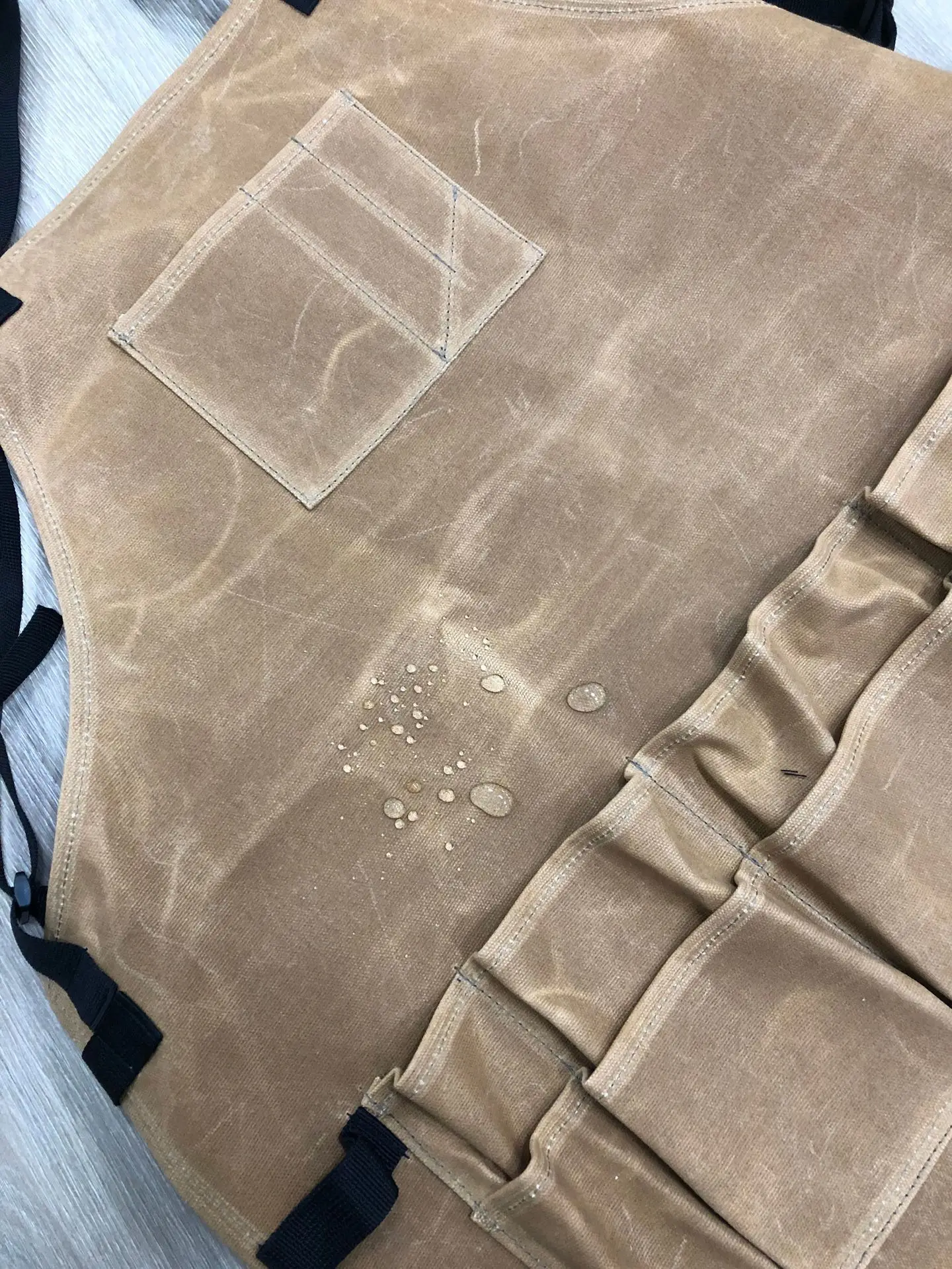 Wet wax waterproof canvas apron thickened waterproof and oil proof tool apron garden denim apron