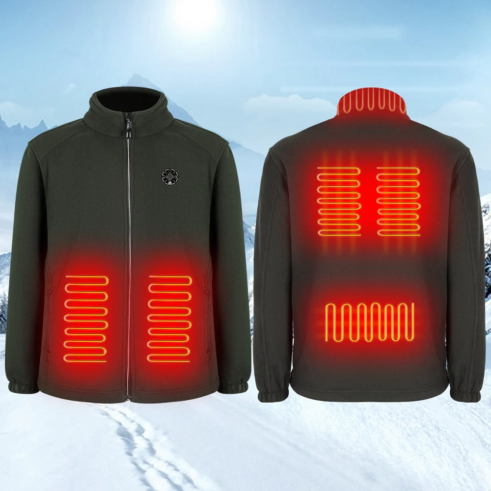 rechargeable battery usb custom mens heated polar fleece jacket for winter
