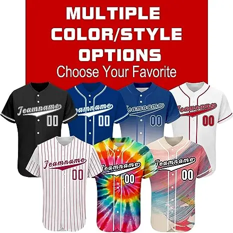 Wholesale Personalized Baseball Button Down Shirts Stitched Men Women Youth Kids Sports Uniform Custom Baseball Jersey
