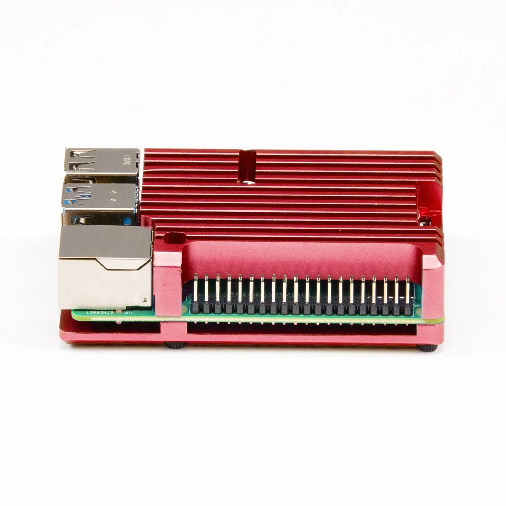 
Odseven custom bright red Armor Aluminum Alloy Passive Cooling Case for Raspberry pi 4 