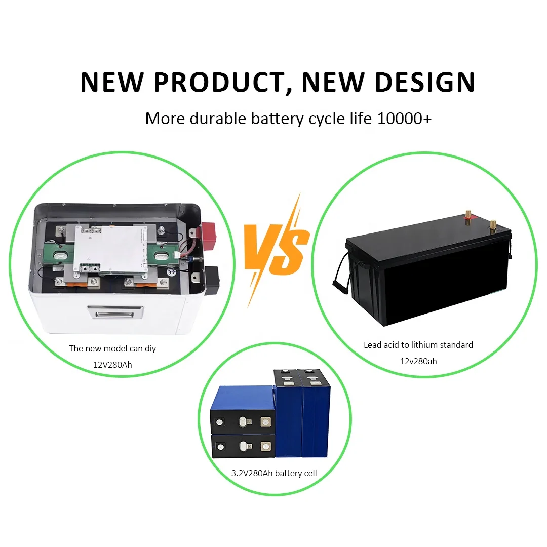 Vhlisx 3.8kwh battery box 12.8v4S1P 280ah DIY Kit Batteries Cell Case for 280ah300ah Lifepo4 battery for RV/ Boat/Golf cart