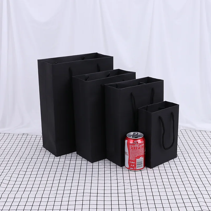 Custom full color printing Paper shopping bag package brown Kraft paper bags