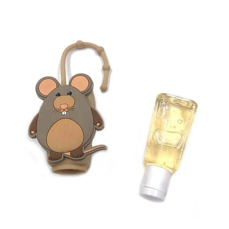 Wholesale Mini Pocket Alcohol Cleaning Waterless Gel With Custom Elephant Shaped Silicone Holder