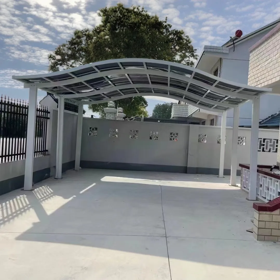 New Style custom made polycarbonate roof outdoor strong wind aluminum grey carport with High Snow Load