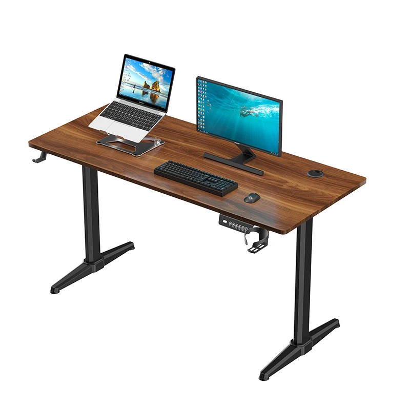 Electric Standing Desk 48 x 24 Inches Stand up Desk  Height Adjustable Sit Stand Desk Black Frame Office table