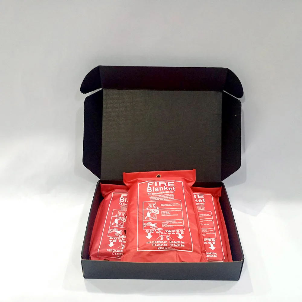 Emergency Fire Blanket For  Extinguisher Blanket 1x1m High Visibility CE Certified for Home, Kitchen Car Van RV Office Reusable