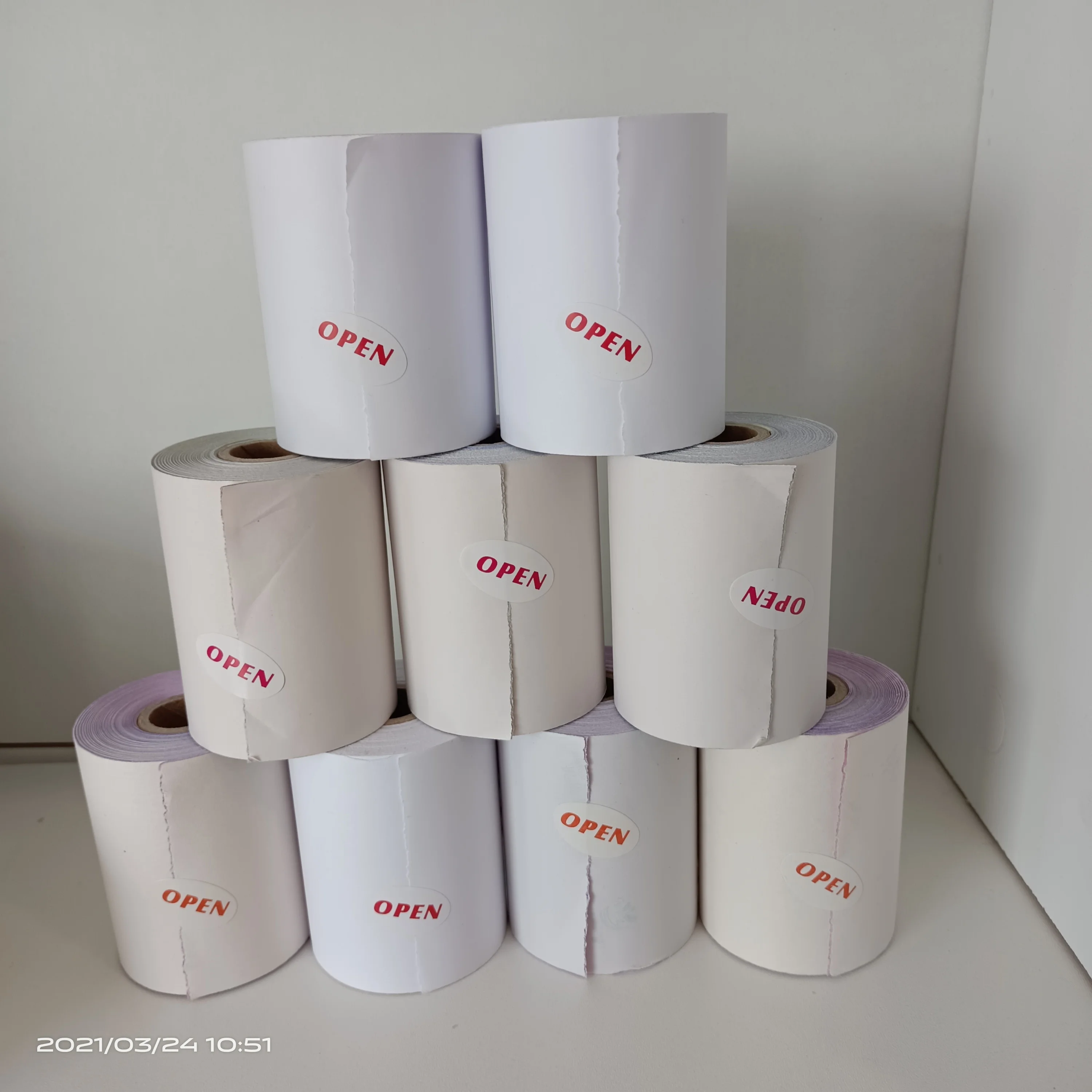 Yulu Brand 2-ply cash register ncr paper roll 57mm white pink Paper Cash Register Tape Roll Buy Register Rolls RollsTwo Ply