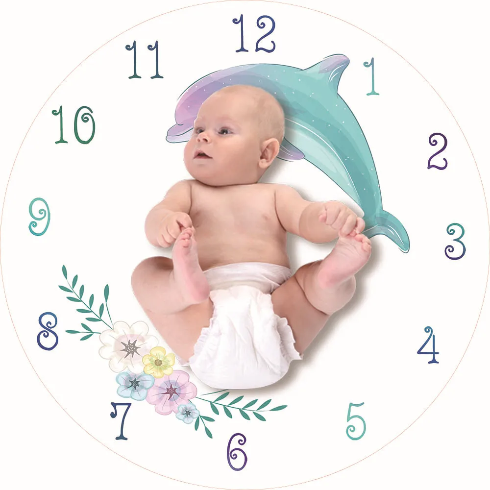 Customizable flannel background cloth Mermaid series milestone blanket for newborn photography baby blanket