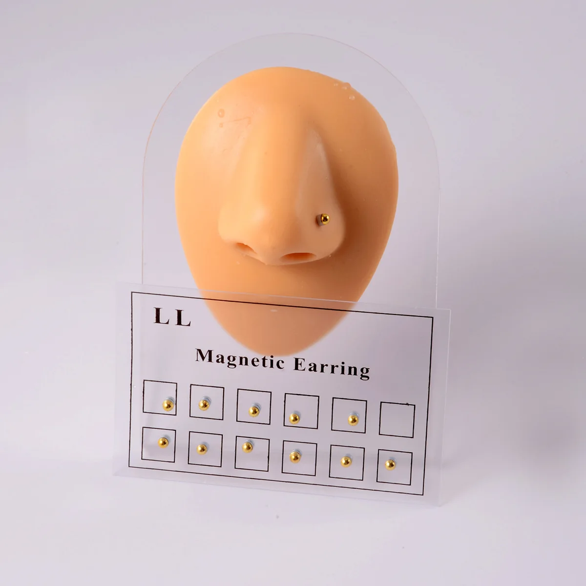 NUORO 12pcs/Card Magnet Ear Tragus Cartilage Lip Labret Nose Ring Fake Cheater Non Pierced Magnetic Earring Piercings Jewelry