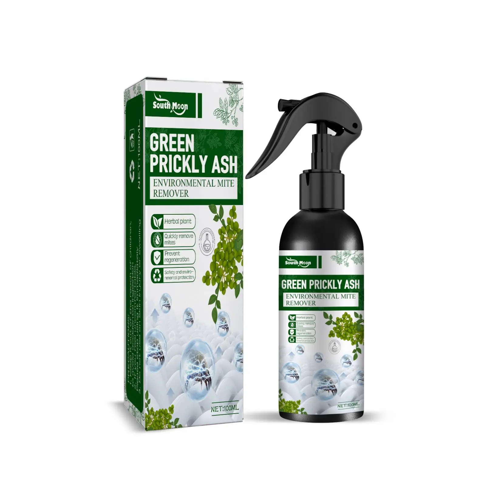 South Moon New Green Prickly Ash Spray Environmental Mite Remover for Home Multi-purpose Use