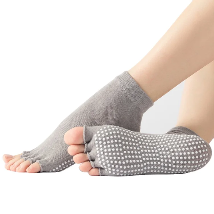 Manufacturer preferential supply anti slip custom open toe glue yoga socks