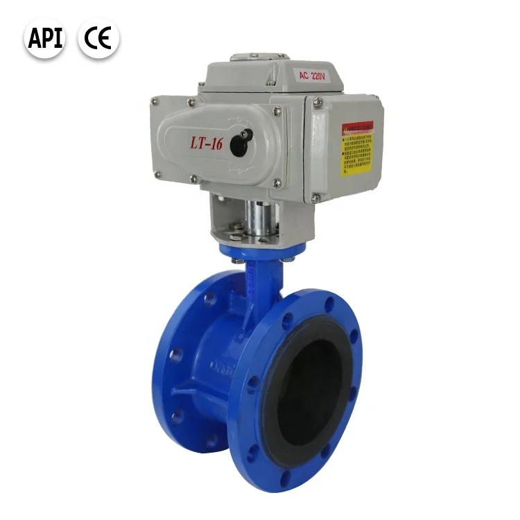 Bundor 4 Inch PN10/16 electric actuator flange type butterfly valve for water