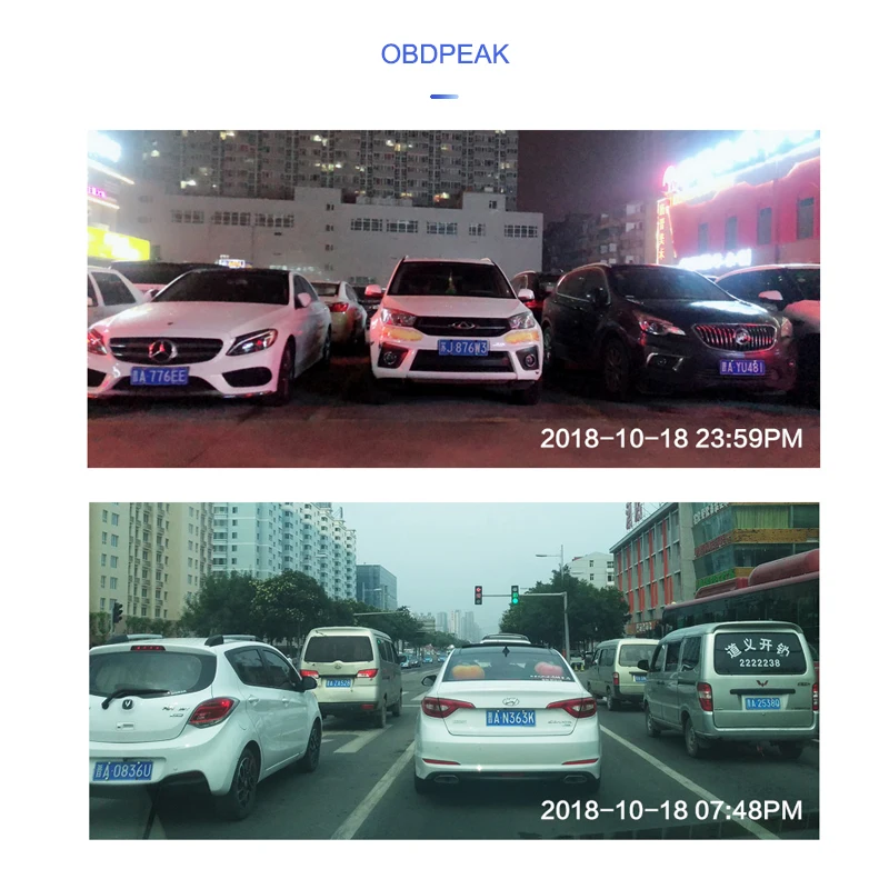 Автомобильный видеорегистратор H60 с двумя объективами HD1080P G-датчиком записывающий парковочный монитор подходит для карт 128G