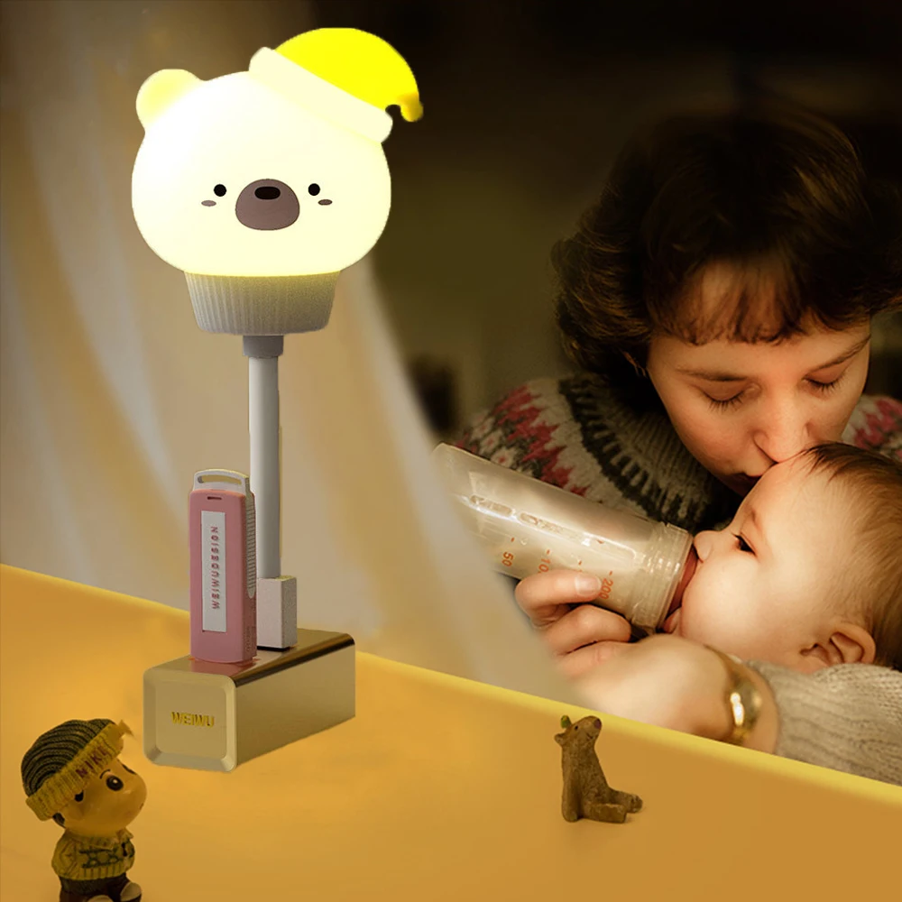 LED child USB Night Light Cute Cartoon Night Lamp Bear Remote Control for Baby Kid Bedroom Decor Bedside Lamp Christmas Gift