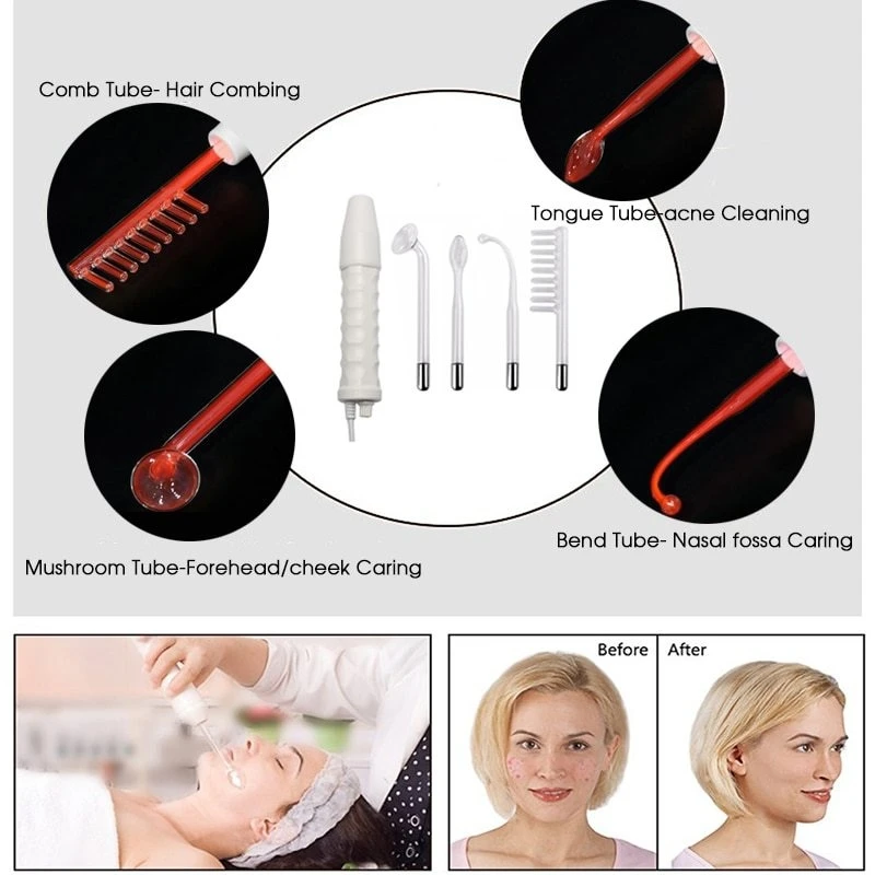 Home Use Handheld 4 in 1 Facial Skin Care Beauty Instrument High Frequency Skin Therapy Wand