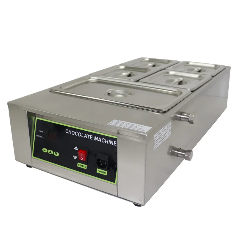 3/4/5/6 Cylinder Electric Chocolate Melting Furnace Home Commercial Stainless Steel Chocolate Melter Pot Stove Machine