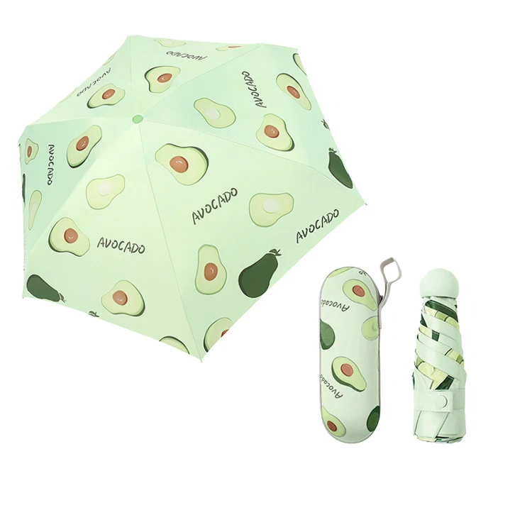 Flower Printed,Best Cute Mini Pocket Size 5 Folding Foldable Capsule Umbrellas Windproof Uv Protective Childrens Custom Logo