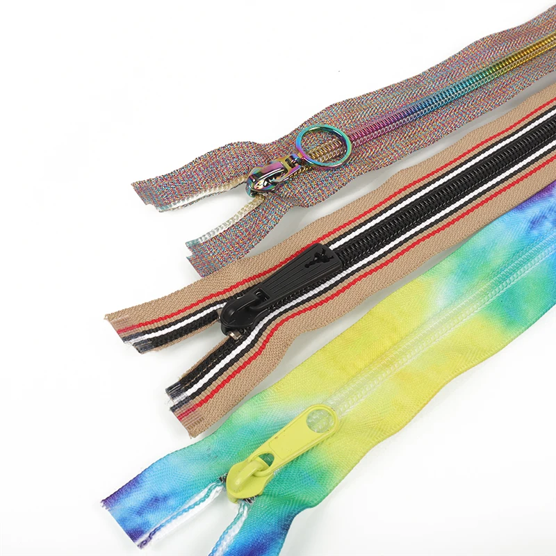 Fashion Eco-Friendly Nylon Zipper Open End Zip Colorful Teeth Long Chain Nylon Zipper