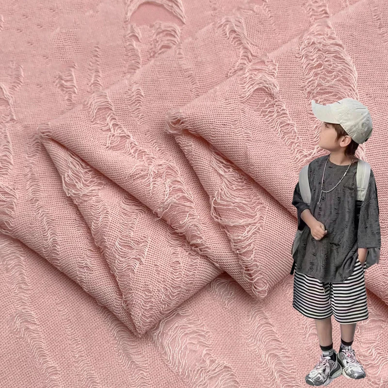 Elastic knitted perforated  fabric hollowed out TR fashion shirt fabric for spring and summer Clothes & Pants