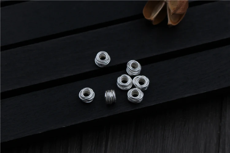 wholesale hand made 925 Sterling Silver Winding spacer Beads for jewelry making