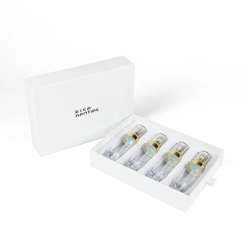 reusable roll on perfume oil bottle box cosmetic packaging drawer paper boxes luxury perfume box 4 pieces