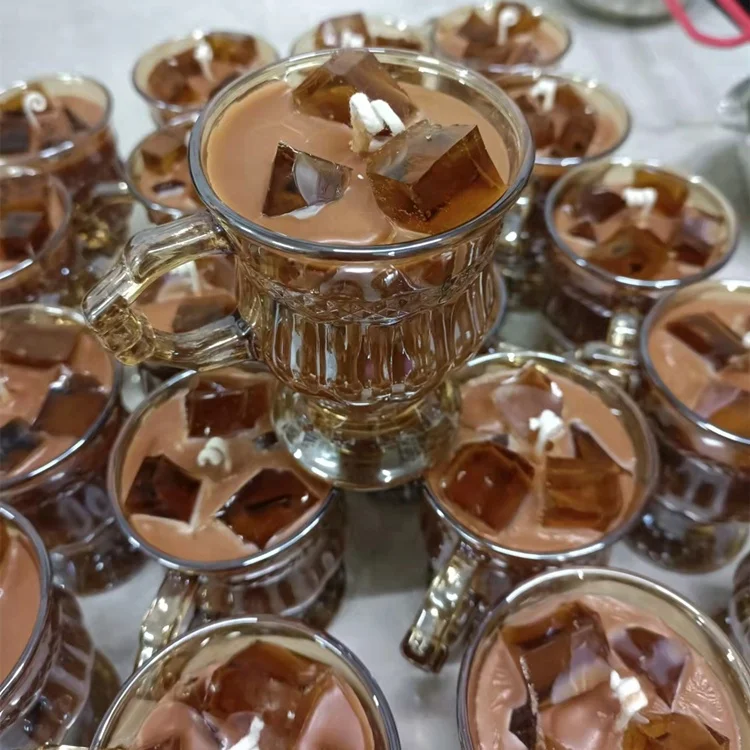 Ice coffee cube Aromatherapy Candles milk coffee Scented indoor decoration with souvenir