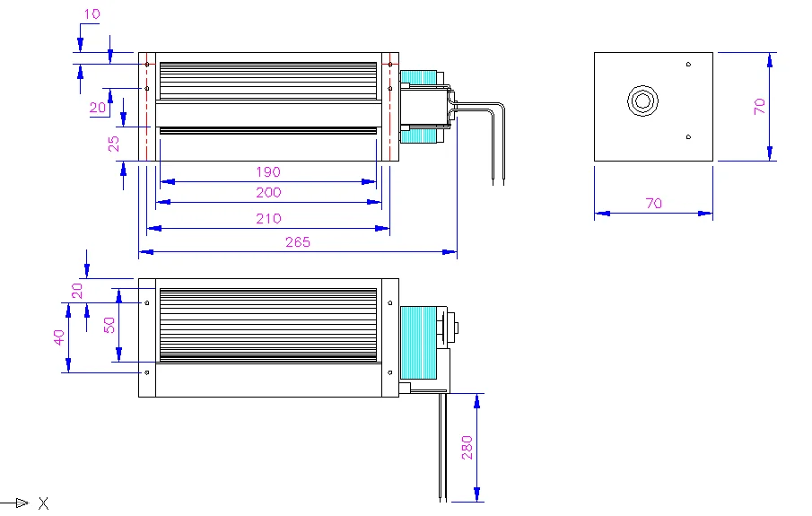 FANON squirrel cage type electric oven blower AC 50190 cross-flow fan