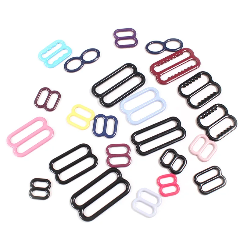 Underwear accessories bra buckles nylon coated iron bra adjuster nickle free rings and sliders