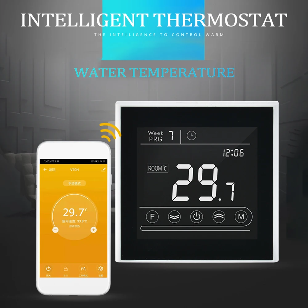 95~240V Alexa Google Home Smart Intelligent WiFi Thermostat Room Electric Water Gas Boiler Floor Heating Temperature Controller