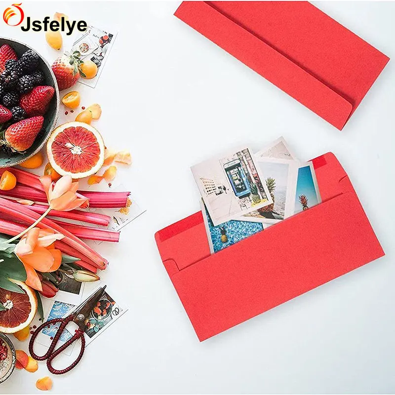 #10 Red Business Value Pack Gummed Seal Square Flap Heavy Weighted Paper Envelope for Birthday Christmas Cards Standard Size Let