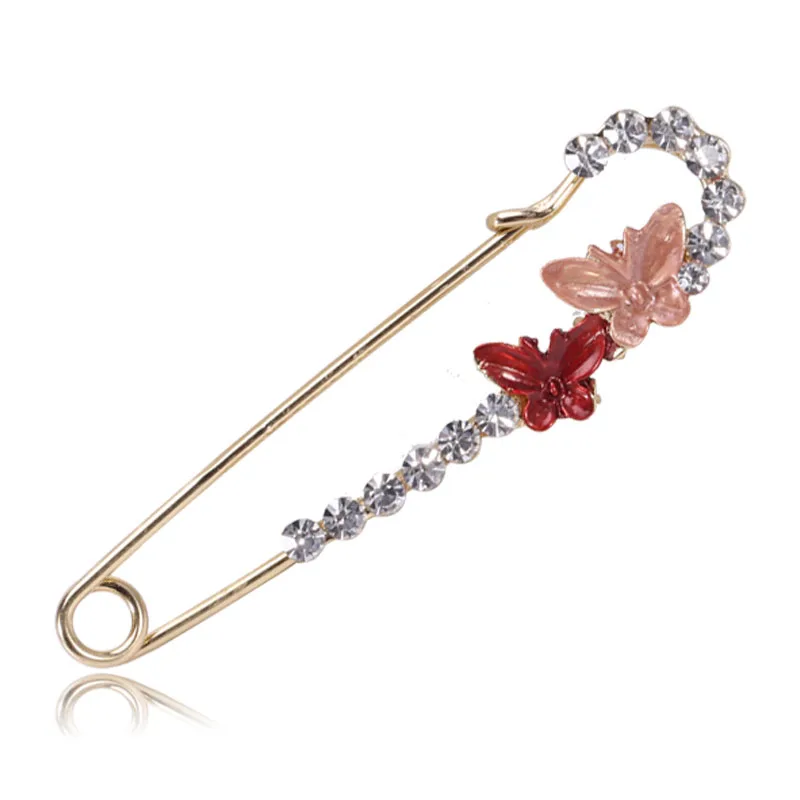 Crystal wedding rhinestone safety pin pear