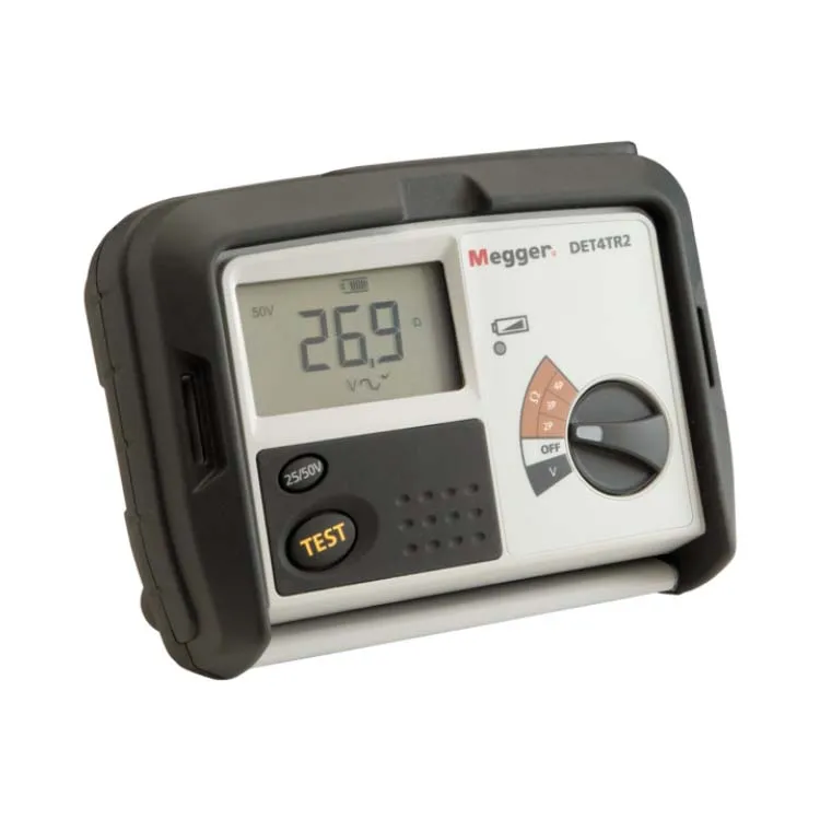 Megger DET4TR2 Digital Earth Tester - 2 3 & 4 Terminal Rechargeable Digital DisplayTerminal Bare Wire Adaptors