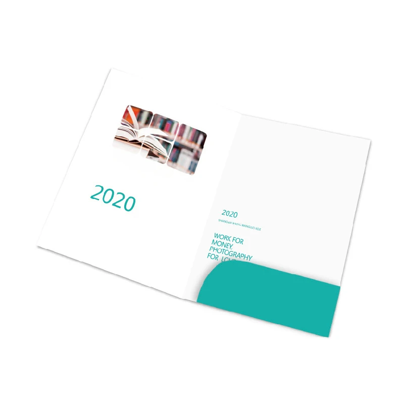 Custom Printing Paper A3/A4 Size Brochure Jackets File Advertising 2 Pocket Presentation Folder and business cards